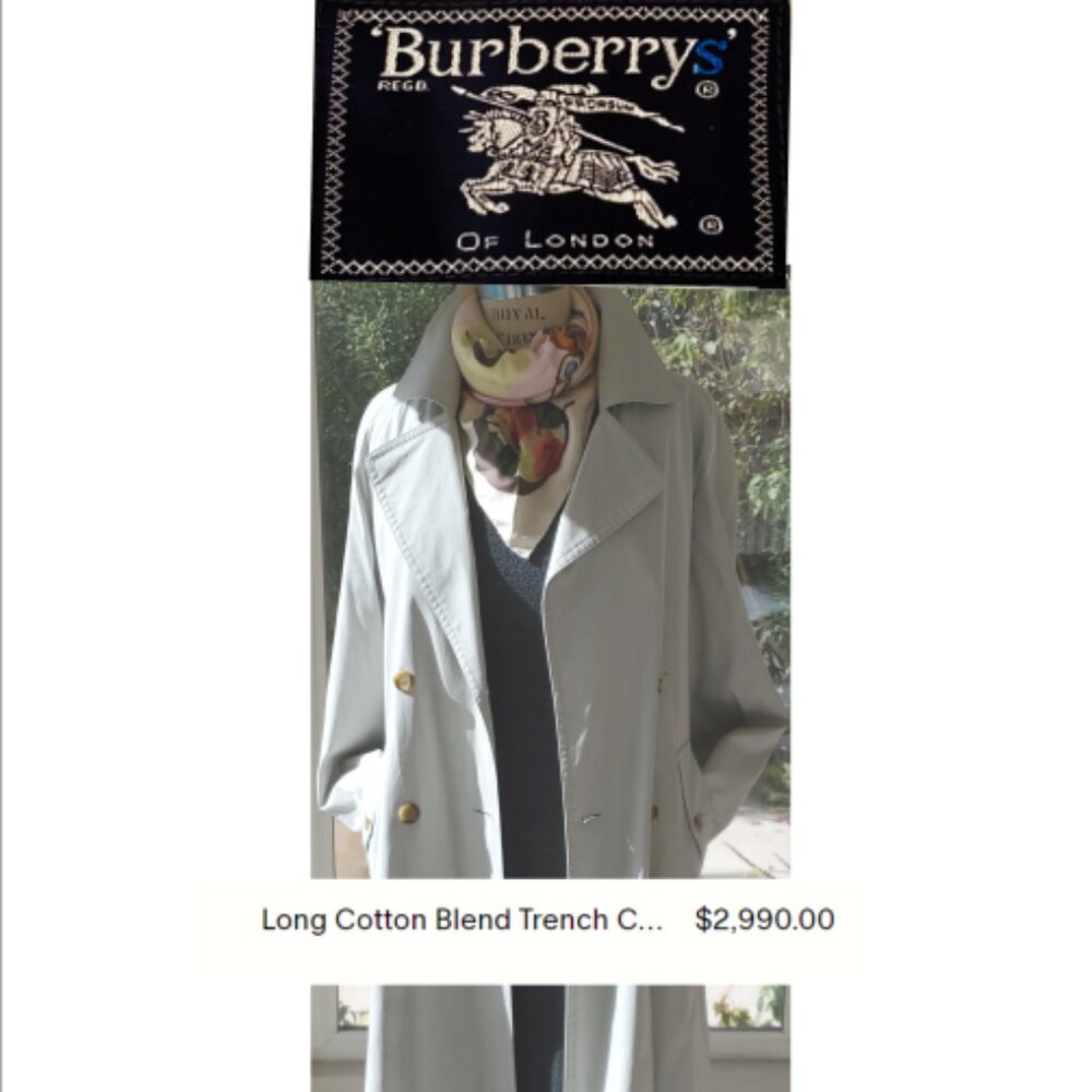 BURBERRY TRENCH COAT X-LONG COTTON BLEND - LIGHT SAGE GREEN -